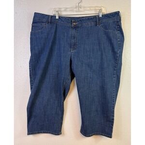 Lee Riders‎ Capri Jeans Womens 26WM Blue Denim Mid Rise Stretch Plus 46x20